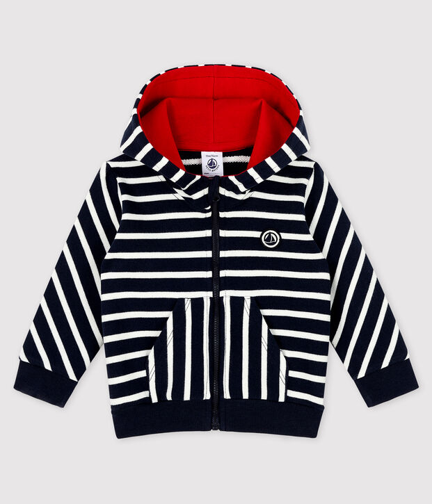 Baby-Kapuzensweatshirt f&uuml;r Jungen blau/weiss