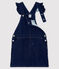 Kinder-Latzkleid aus Denim für Mädchen blau DENIM BLEU FONCE