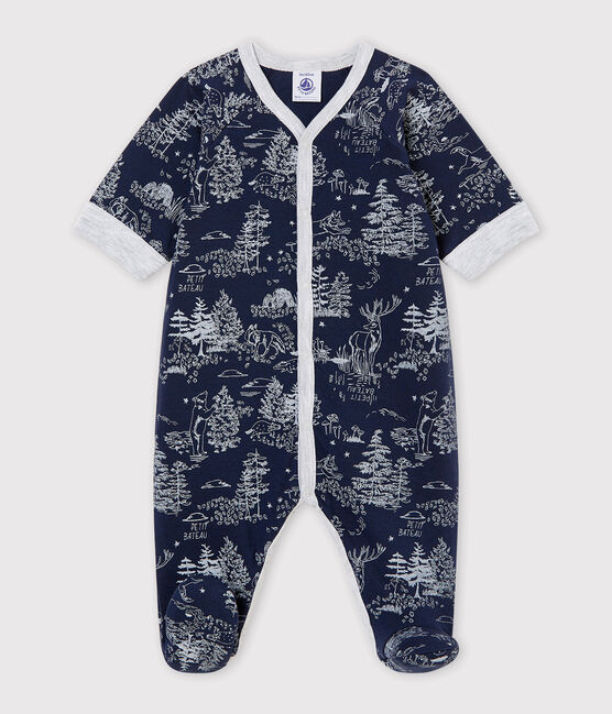 Baby Jungen Strampler blau SMOKING/weiss ECUME