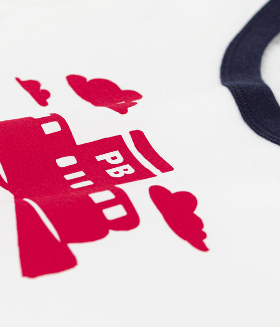Kurzärmeliges Kinder-T-Shirt aus Baumwolle für Jungen weiss MARSHMALLOW