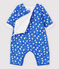 Langer Baby-Overall aus gestepptem Doppeljersey aus Bio-Baumwolle mit Vogel-Motiv blau COOL/naturfarben MULTICO