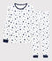 Kinderpyjama aus Baumwolle mit Sternenmuster weiss MARSHMALLOW/blau MEDIEVAL