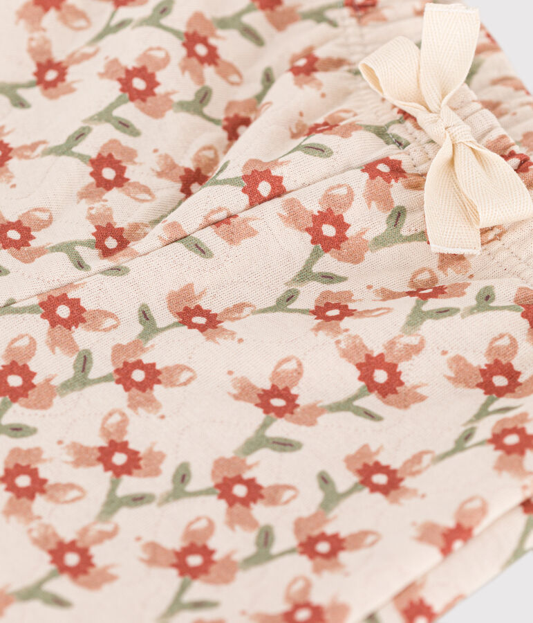 Baby-Hose aus bedrucktem gestepptem Doppeljersey naturfarben/vielfarbig