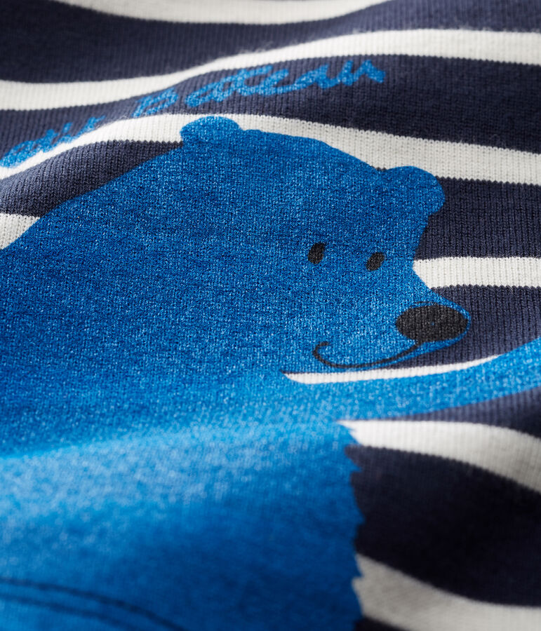 Lang&auml;rmeliges Baby-T-Shirt f&uuml;r Jungen blau/weiss