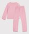 Kinder-Pyjama aus Nicki mit Herzmotiv rosa