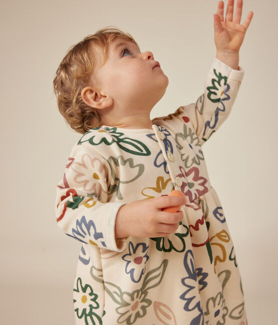 Langärmeliges Baby-Kleid weiss AVALANCHE/ MULTICO