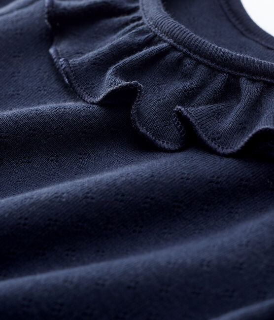 Kurzärmelige Baby-Bluse aus Baumwolle für Mädchen blau SMOKING