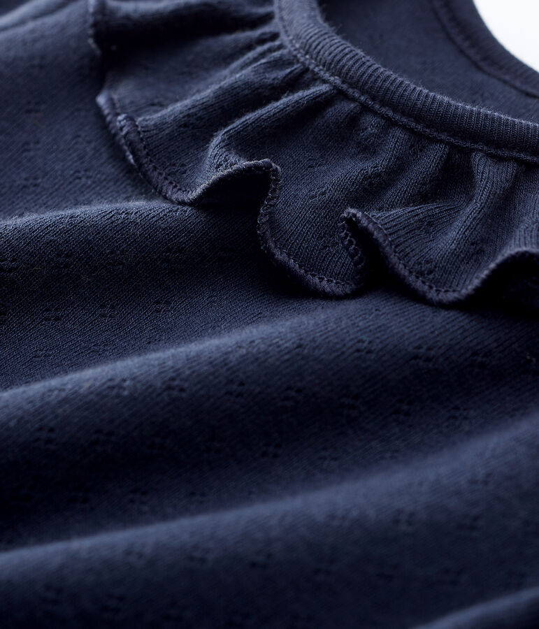 Kurz&auml;rmelige Baby-Bluse aus Baumwolle f&uuml;r M&auml;dchen blau