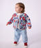 Baby-Jacke aus gesteppter Baumwolle mit Blumenmuster weiss/vielfarbig
