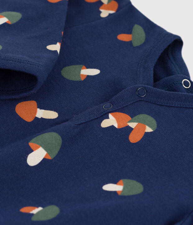 Baby-Strampler aus Doubleface-Jersey mit Pilzmotiv blau/vielfarbig