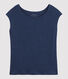 Einfarbiges T-Shirt aus Leinen Damen