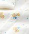 Baby-Strampler aus Bio-Baumwoll-Velours mit Kragen und Blumenmuster weiss MARSHMALLOW/weiss MULTICO