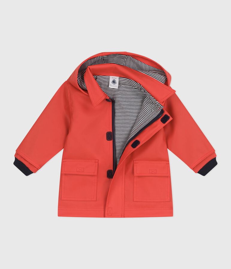 Ikonische Baby-Regenjacke aus wasserabweisendem Stoff rot
