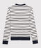 Baumwoll-T-Shirt mit Marinestreifen Damen weiss MARSHMALLOW/blau SMOKING