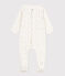 Baby-Bodyjama aus Baumwolle mit Blumen weiss MARSHMALLOW/weiss MULTICO