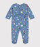 Strampler aus aufgerautem Molton mit Weltraummotiven blau BEACH/ MULTICO