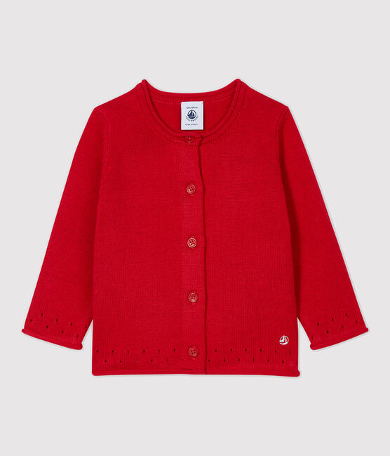 Baby-Cardigan aus Strickmaterial. rot TERKUIT