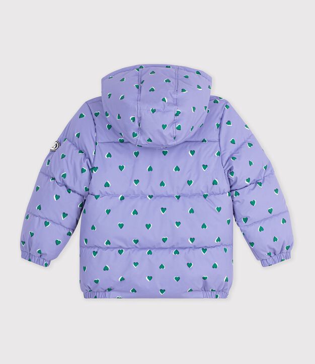 Kinder-Winterjacke mit Herzmotiv violett/vielfarbig