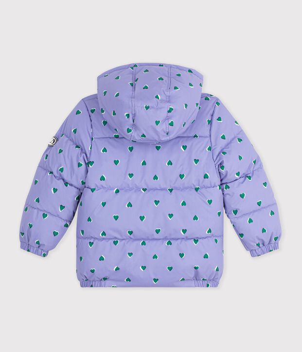 Kinder-Winterjacke mit Herzmotiv violett/vielfarbig