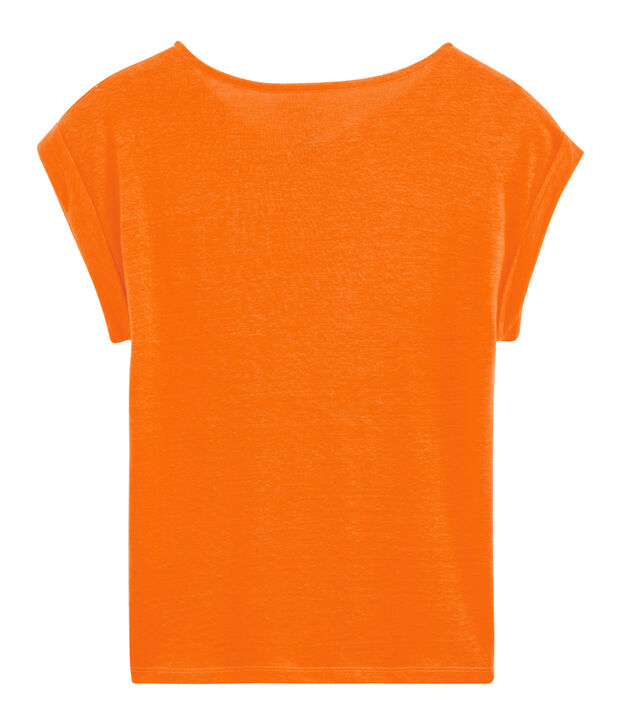 T-Shirt aus Leinen, Damen orange