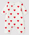Baby-Langoverall aus Rippstrick mit roten Herzen weiss MARSHMALLOW/rot TERKUIT