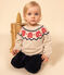 Baby-Jacquard-Pullover aus Woll und Baumwollstrick beige MONTELIMAR/weiss MULTICO