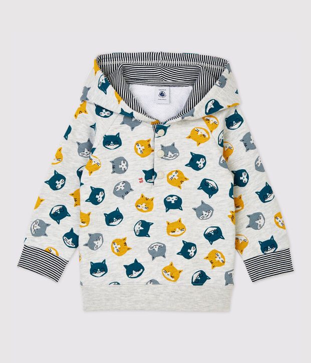 Baby-Sweatshirt aus Molton. grau/vielfarbig