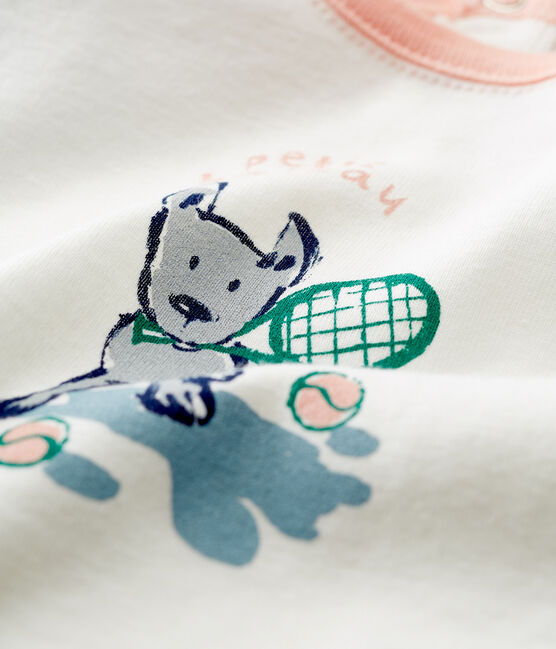 Kurzärmeliges baby-t-shirt mit motiv jungen weiss MARSHMALLOW/grün PINEDE CN