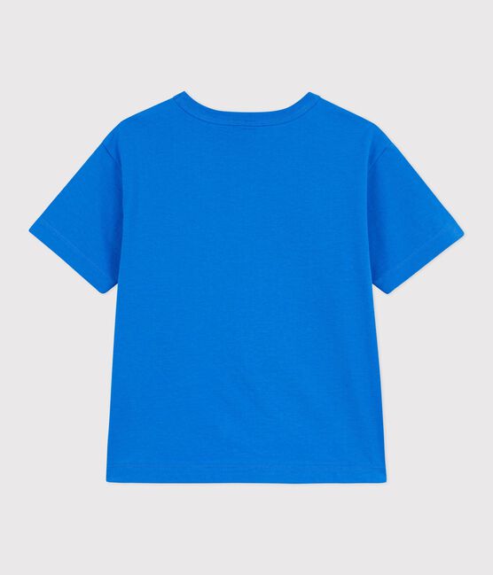 Kurzärmeliges Kinder T-Shirt aus Baumwolle blau DELPHINIUM