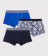 3er-Set blaue Boxershorts aus Baumwolle für Jungen