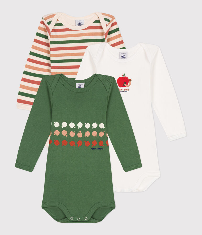 3er-Set lang&auml;rmelige Bodys aus Baumwolle f&uuml;r Babys vielfarbig