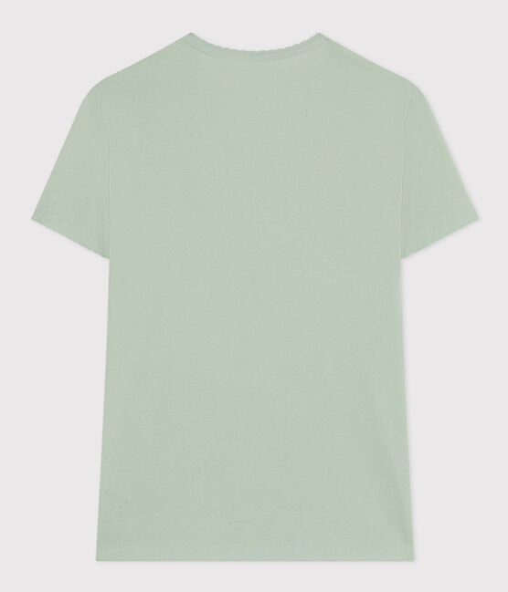 Damen-T-Shirt L’ICONIQUE aus Baumwolle mit Mäusezähnchen grün HERBIER