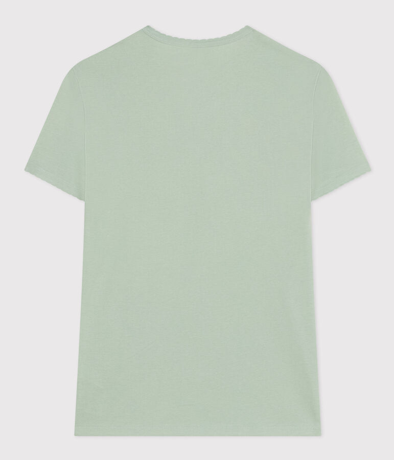 Damen-T-Shirt L&rsquo;ICONIQUE aus Baumwolle mit M&auml;usez&auml;hnchen gr&uuml;n HERBIER