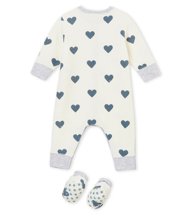 Baby M&auml;dchenEnsemble f&uuml;r die Nacht weiss/grau