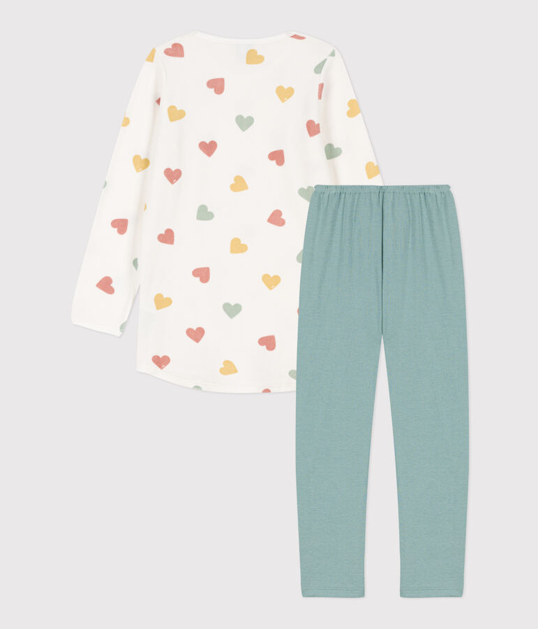 Nachthemd aus Nicki mit Herzmotiv f&uuml;r M&auml;dchen weiss/vielfarbig