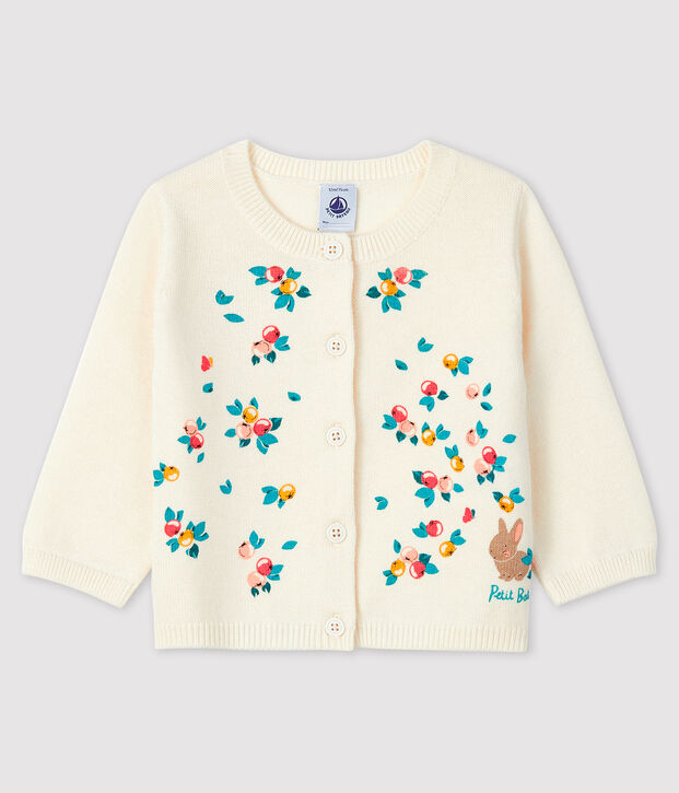 Lang&auml;rmeliger Baby-Cardigan f&uuml;r M&auml;dchen weiss