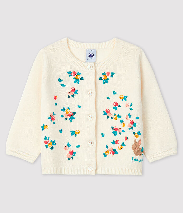 Lang&auml;rmeliger Baby-Cardigan f&uuml;r M&auml;dchen weiss