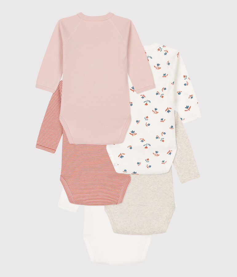 5er-Set lang&auml;rmelige Baby-Bodys aus Baumwolle vielfarbig