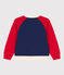 Kinder College-Jacke aus Molton für Jungen blau CHALOUPE/weiss MULTICO