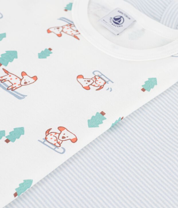 Set kurz&auml;rmelige Kinder-T-Shirts aus Baumwolle mit Hundemotiv vielfarbig