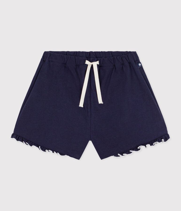 Kinder-Shorts aus einfarbiger Baumwolle blau