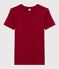 Klassisches Damen-T-Shirt aus Baumwolle mit Rundhalsausschnitt rot SANGRIA