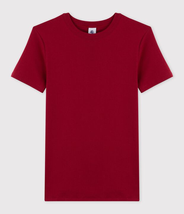 Klassisches Damen-T-Shirt aus Baumwolle mit Rundhalsausschnitt rot
