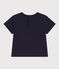 Kurzärmeliges Baby-T-Shirt aus leichtem Jersey blau SMOKING/weiss MULTICO