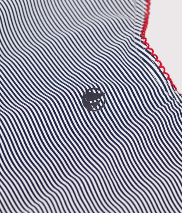 Einteiliger Damen-Badeanzug mit Streifen blau/weiss