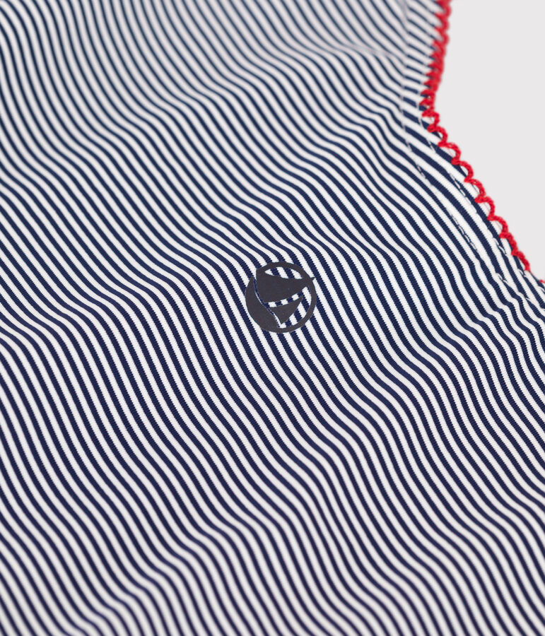 Einteiliger Damen-Badeanzug mit Streifen blau/weiss