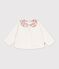 Baby-Sweatshirt aus einfarbiger Baumwolle mit gemustertem Kragen MILK