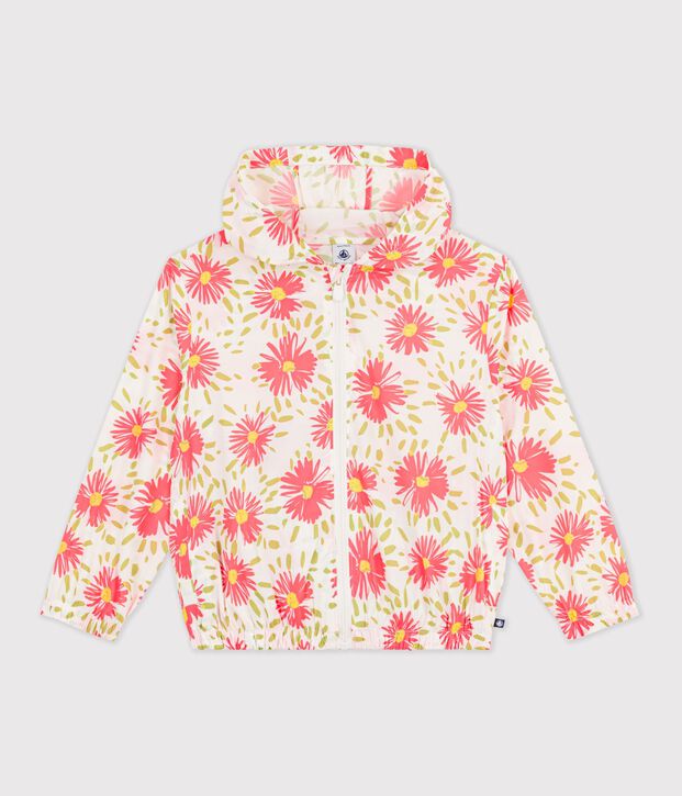ULTRALEICHTE KINDER-WINDJACKE weiss/vielfarbig