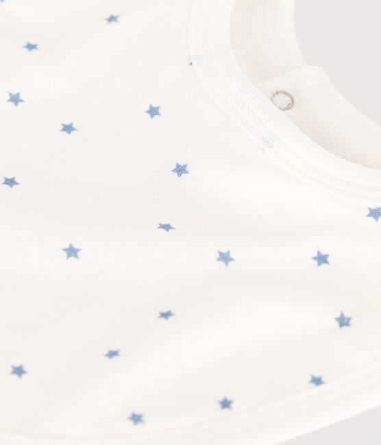 Lätzchen für Neugeborene aus bedruckter Baumwolle blau MARSHMALLOW/weiss GOMME