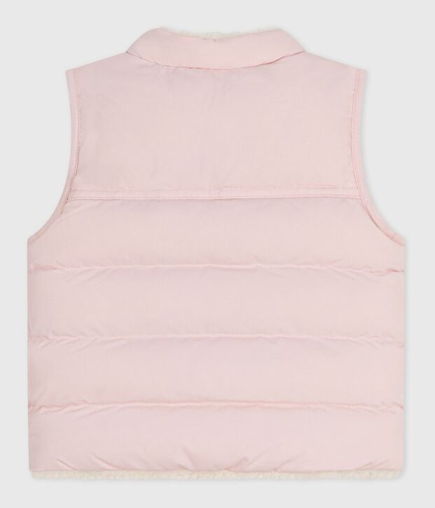 &Auml;rmellose Baby-Weste zum Wenden rosa/naturfarben